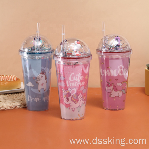 Unicorn Summer Ice Cup with lid and straw